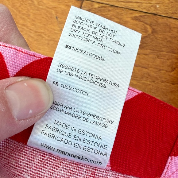 NWOT Marimekko Räsymatto cotton tote bag in red and pink polka dots - Picture 5 of 5